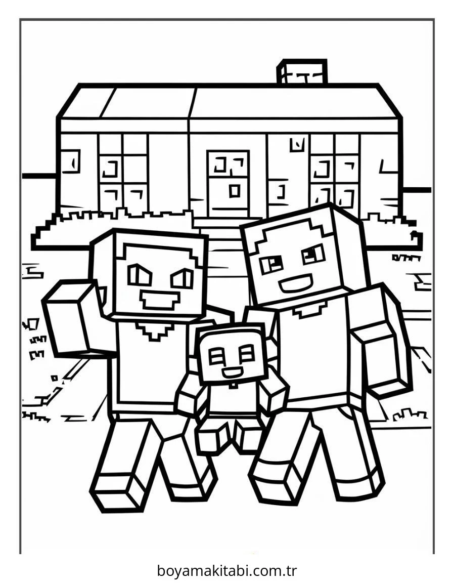 Minecraft boyama sayfası – eğlenceli etkinlik, el becerilerini geliştirir