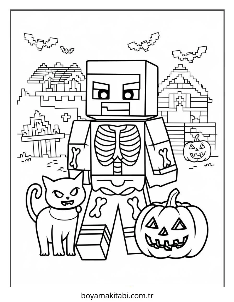 Minecraft boyama sayfası – eğitici aktivite, yaratıcılık