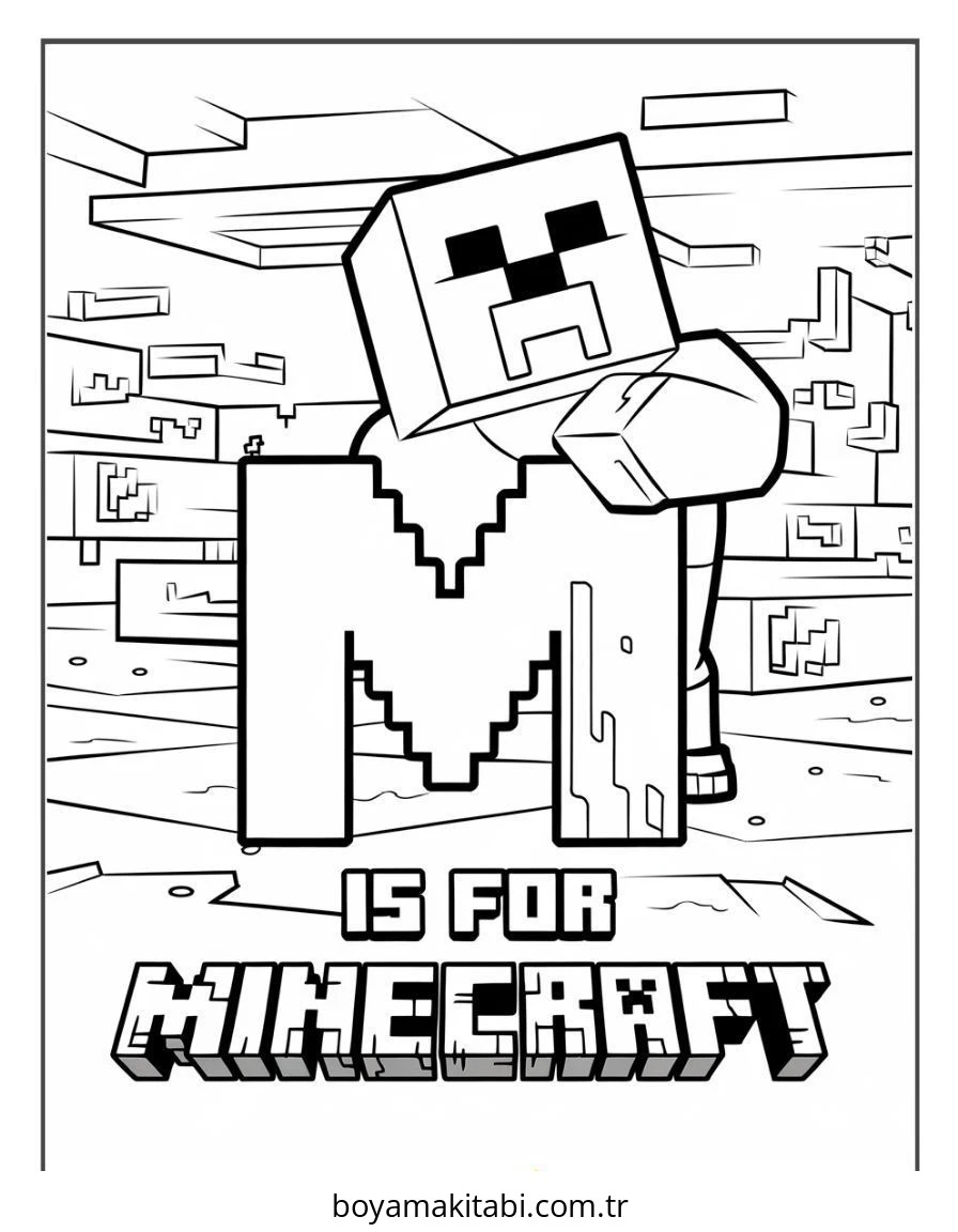 Minecraft boyama sayfası – yaratıcılık, eğlenceli etkinlik
