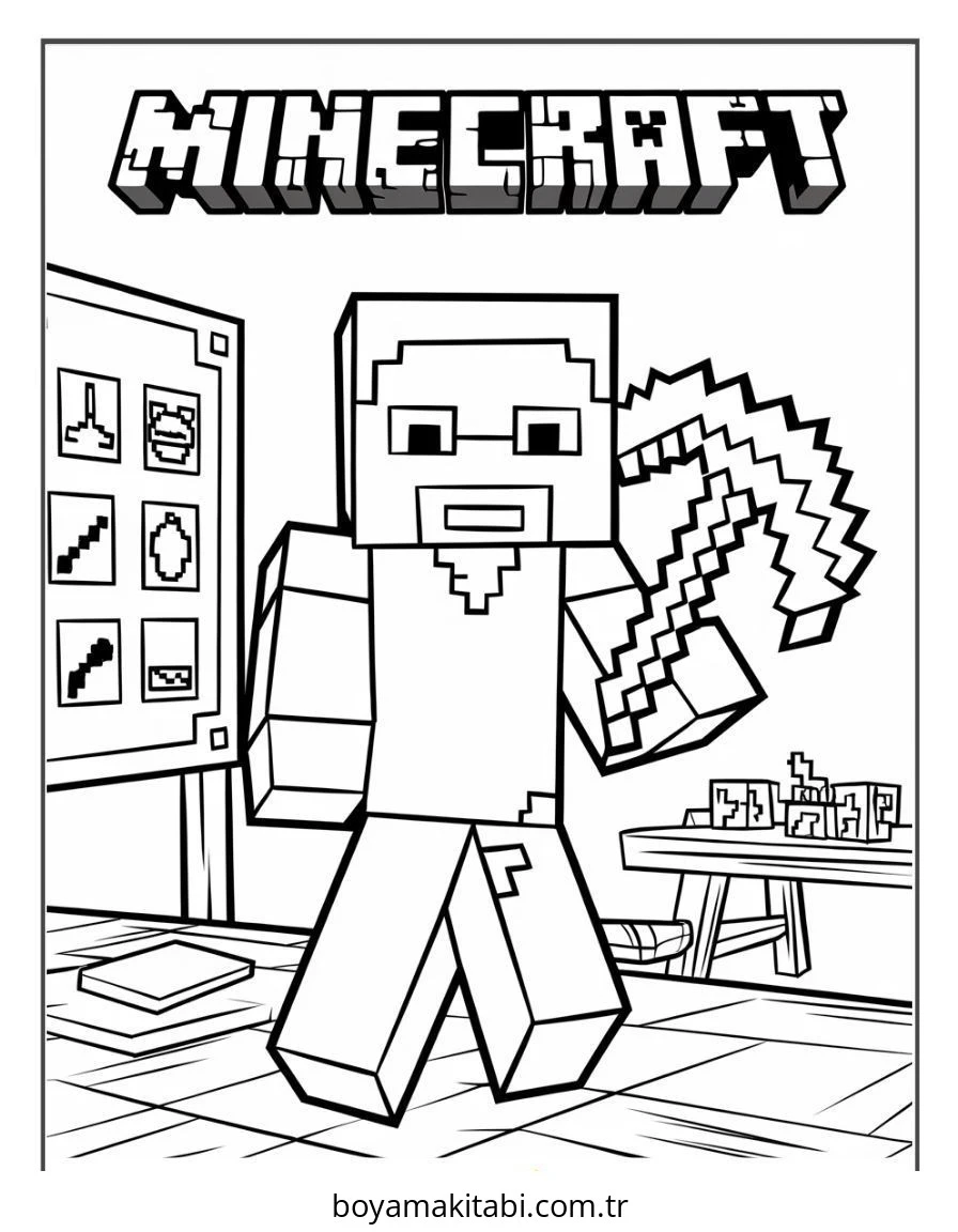 Minecraft boyama sayfası – ücretsiz yazdır, boyama etkinliği