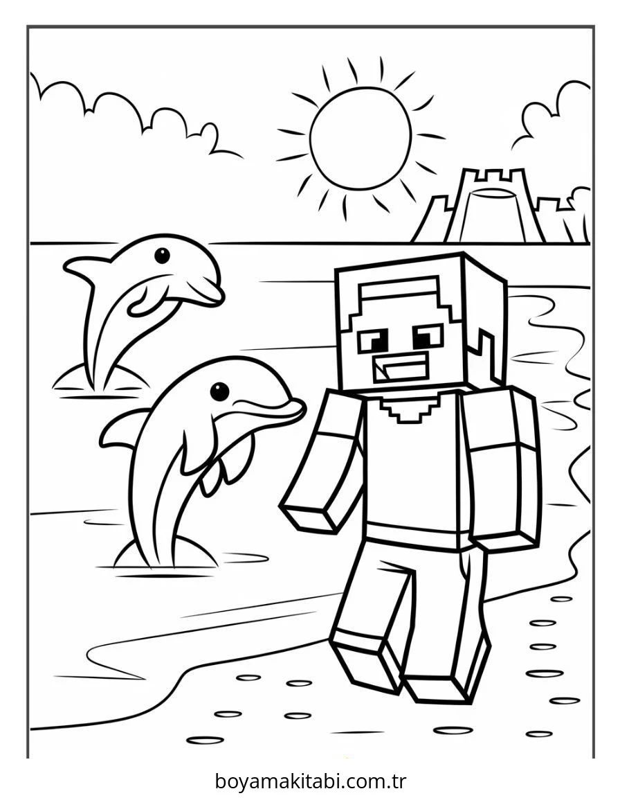 Minecraft boyama sayfası – kolay boyama, eğitici aktivite