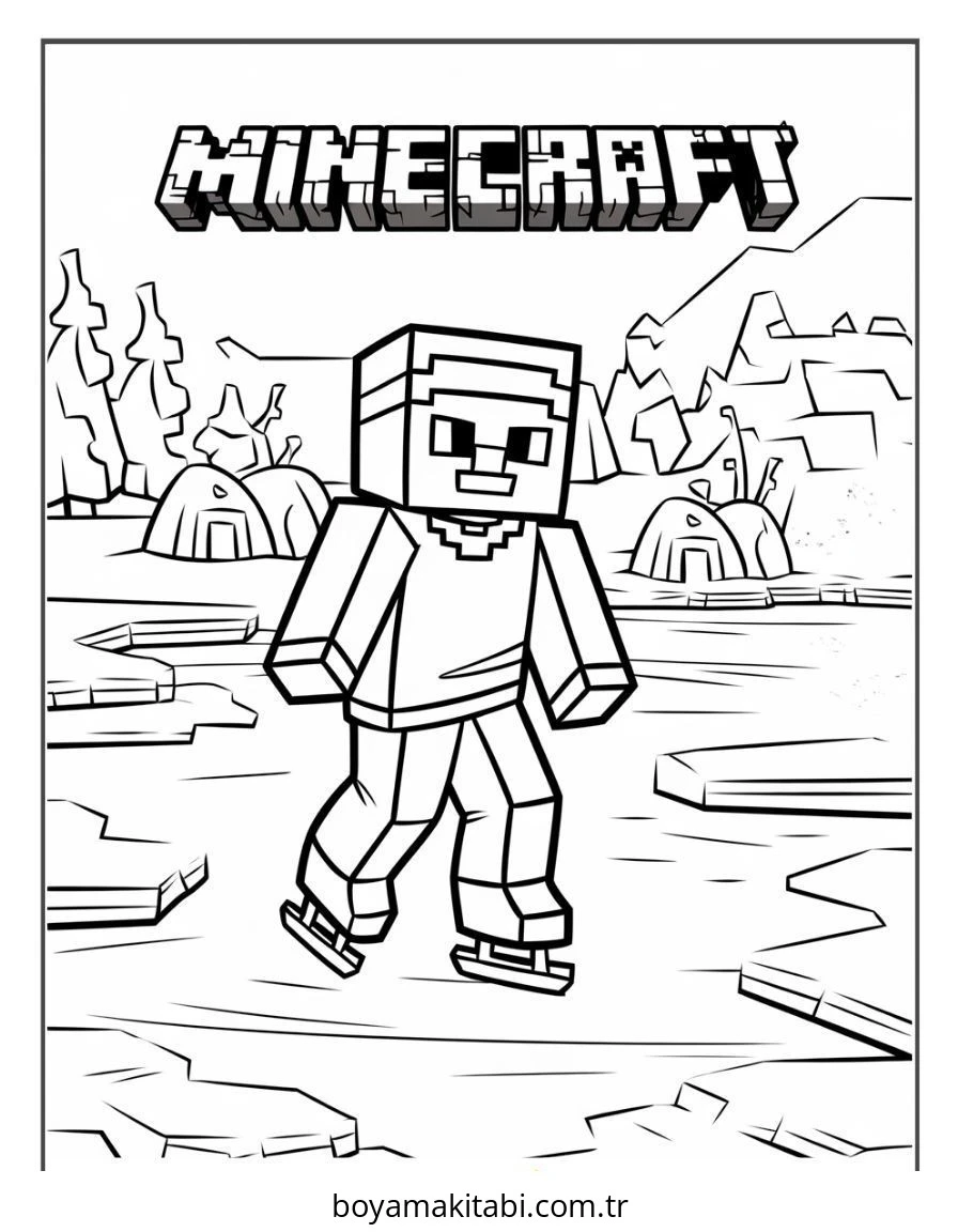 Minecraft boyama sayfası – okul öncesi, evde etkinlik