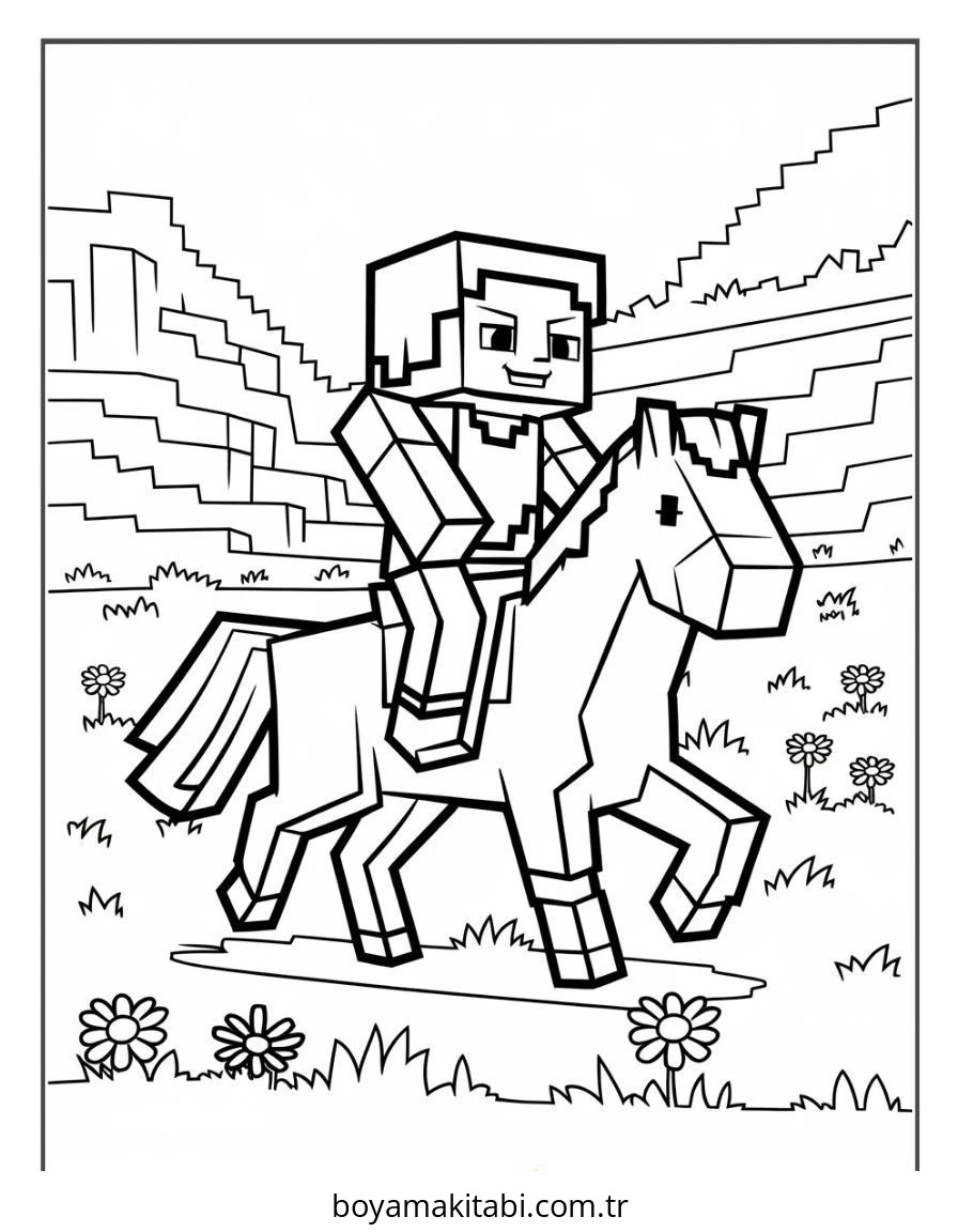Minecraft boyama sayfası – el becerilerini geliştirir, boyama çalışması