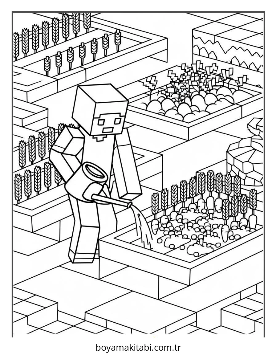 Minecraft boyama sayfası – keyifli zaman, renkli çizimler