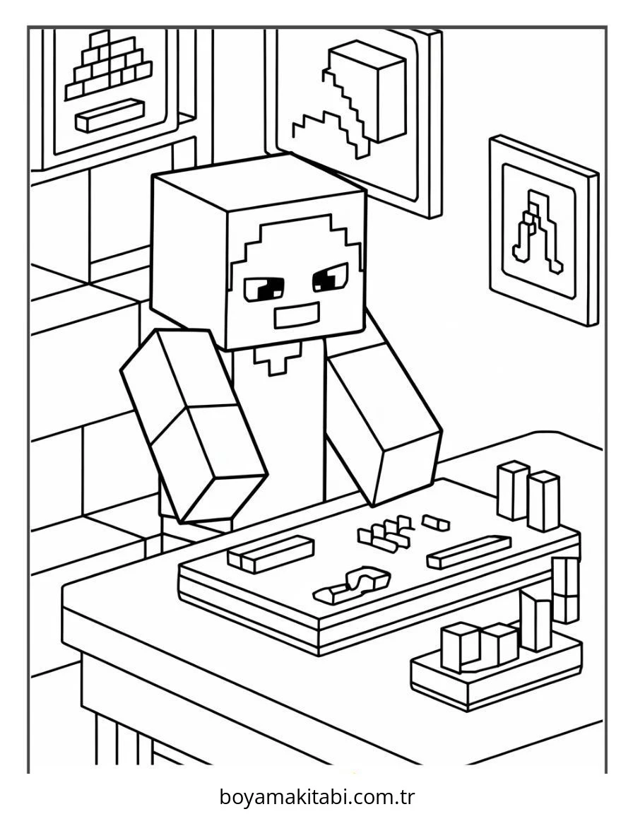 Minecraft boyama sayfası – evde etkinlik, ücretsiz yazdır