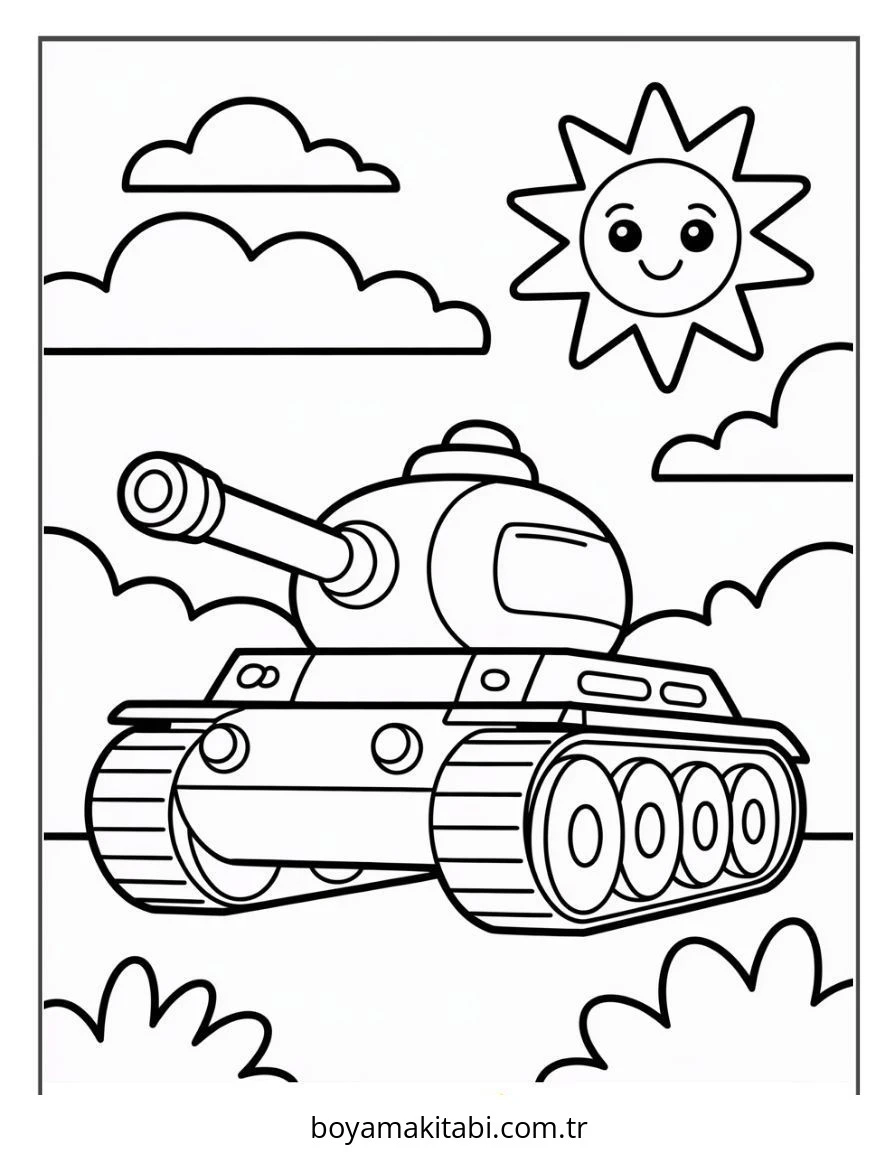 Tank boyama sayfası – yaratıcılık, eğlenceli etkinlik