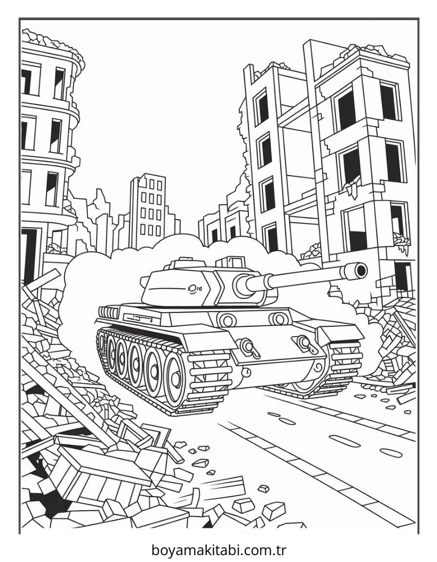 Tank boyama sayfası – ücretsiz yazdır, boyama etkinliği