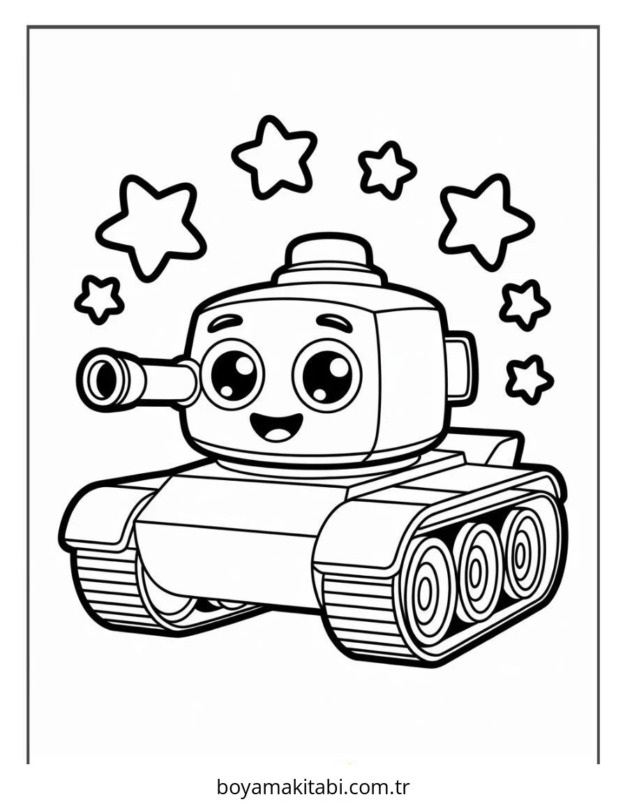 Tank boyama sayfası – okul öncesi, evde etkinlik