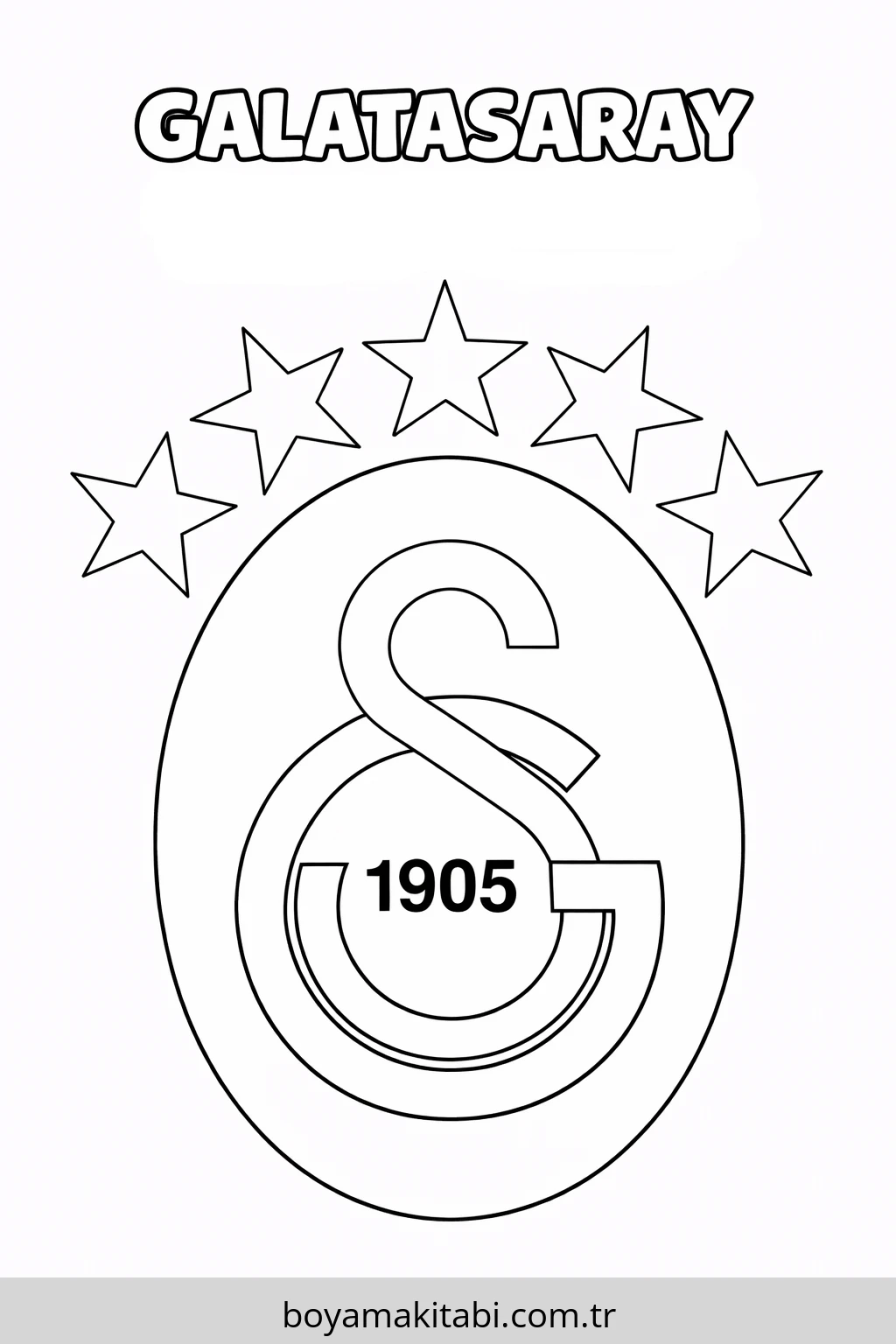 Galatasaray boyama sayfası #1 – mürekkep tasarrufu sağlar, PDF indir