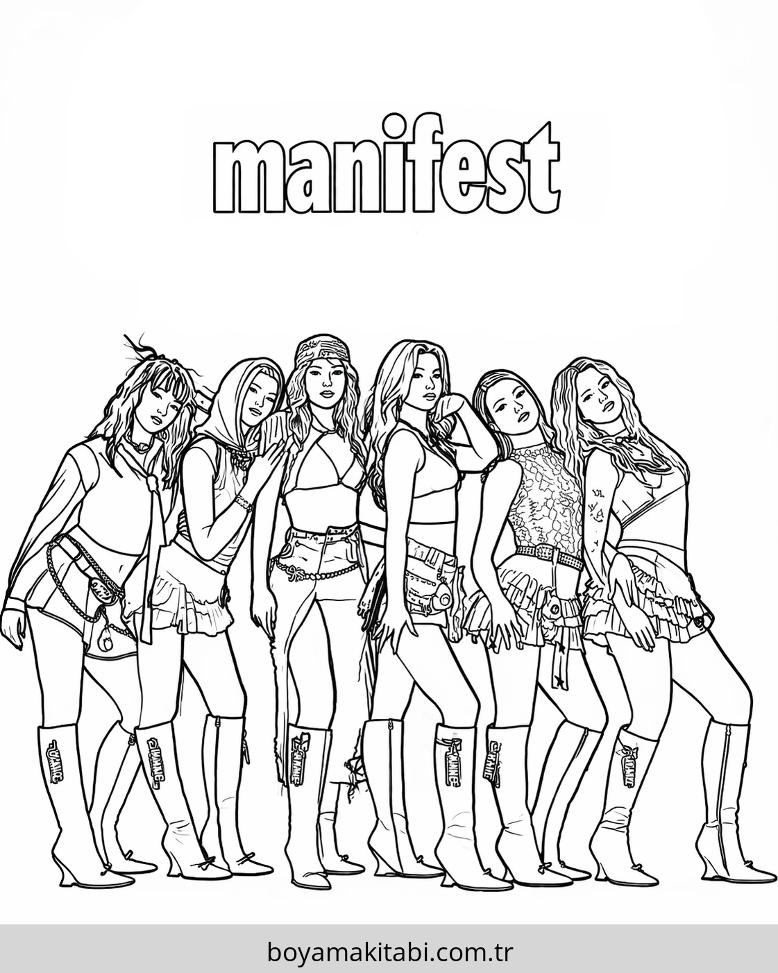 Manifest boyama sayfası #1 – çocuklar için, çizgi film temalı