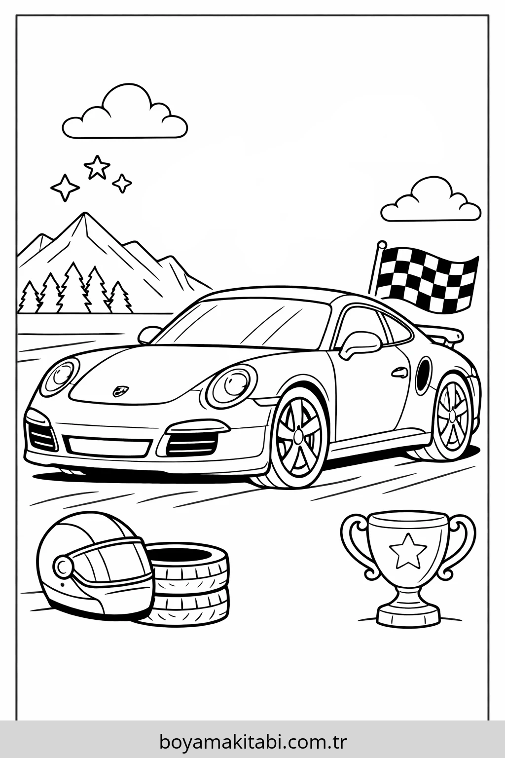 Porsche boyama sayfası #81 – eğitici aktivite, yaratıcılık