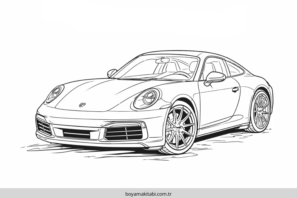 Porsche boyama sayfası #82 – el becerilerini geliştirir, boyama çalışması