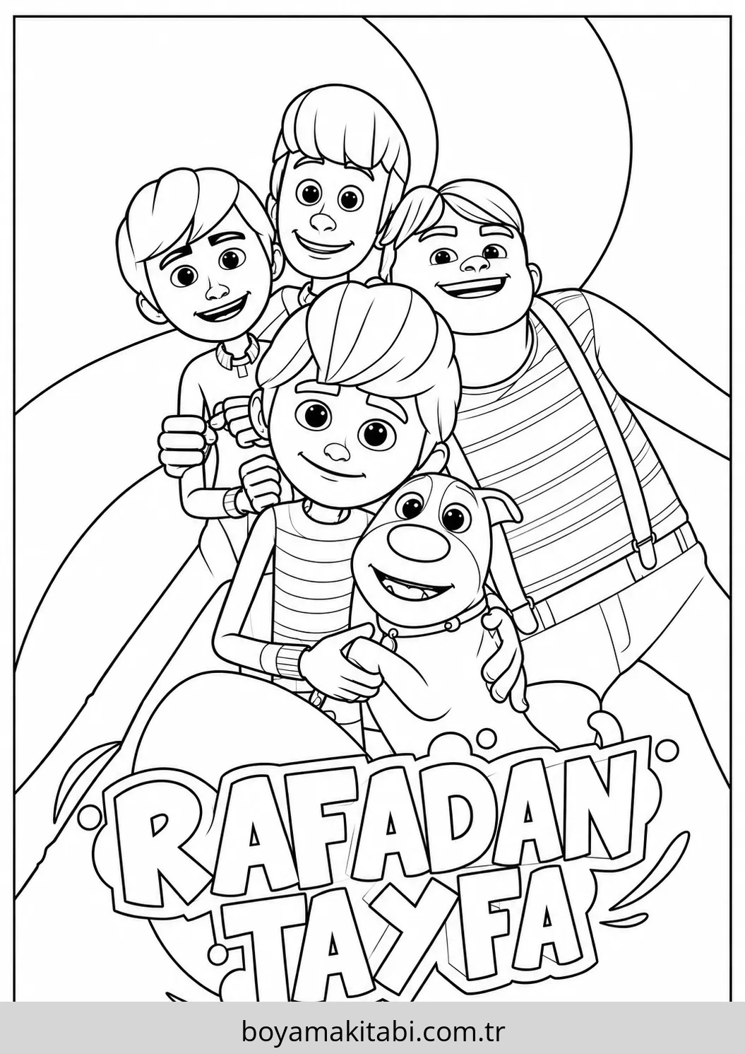 Rafadan Tayfa boyama sayfası #25 – keyifli zaman, renkli çizimler