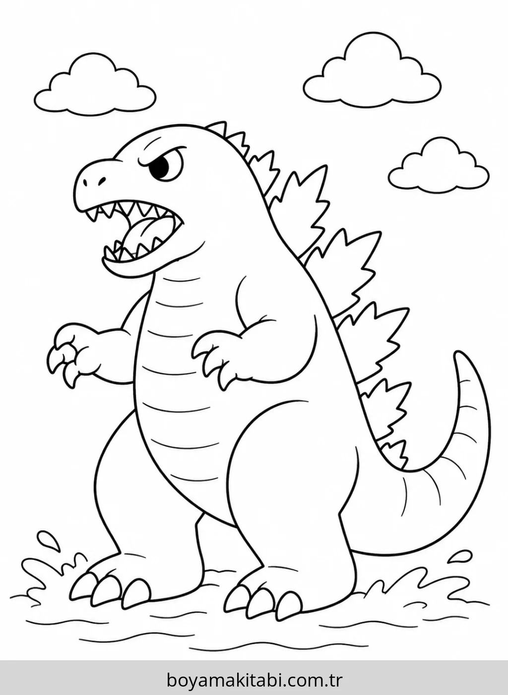Godzilla boyama sayfası #125 – hayal gücünü besler, tamamen ücretsiz