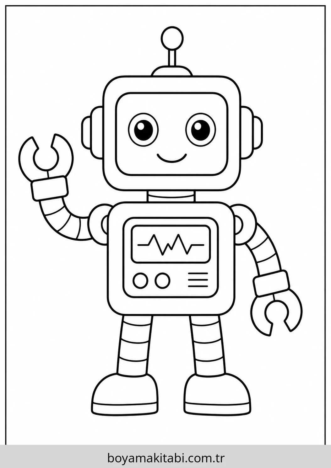 Robot boyama sayfası #178 – keyifli zaman, renkli çizimler