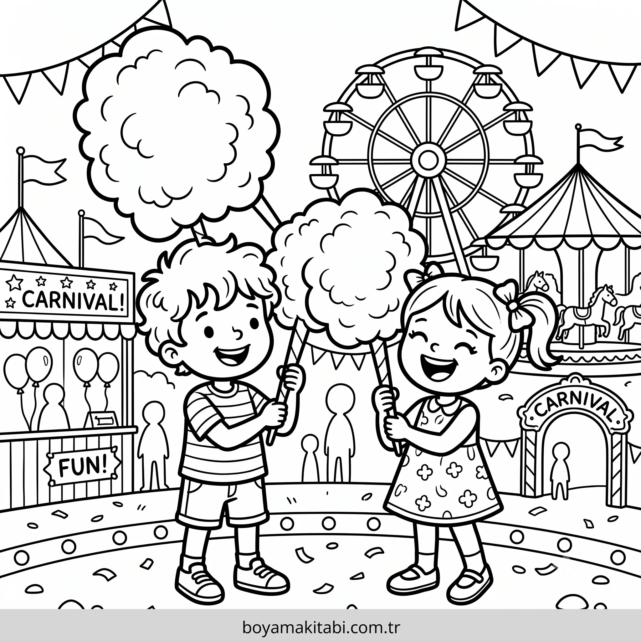 Lunapark boyama sayfası #2 – eğitici aktivite, yaratıcılık