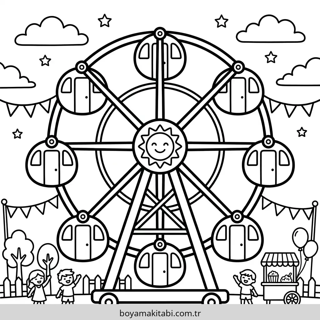 Lunapark boyama sayfası #5 – evde etkinlik, anaokulu etkinliği