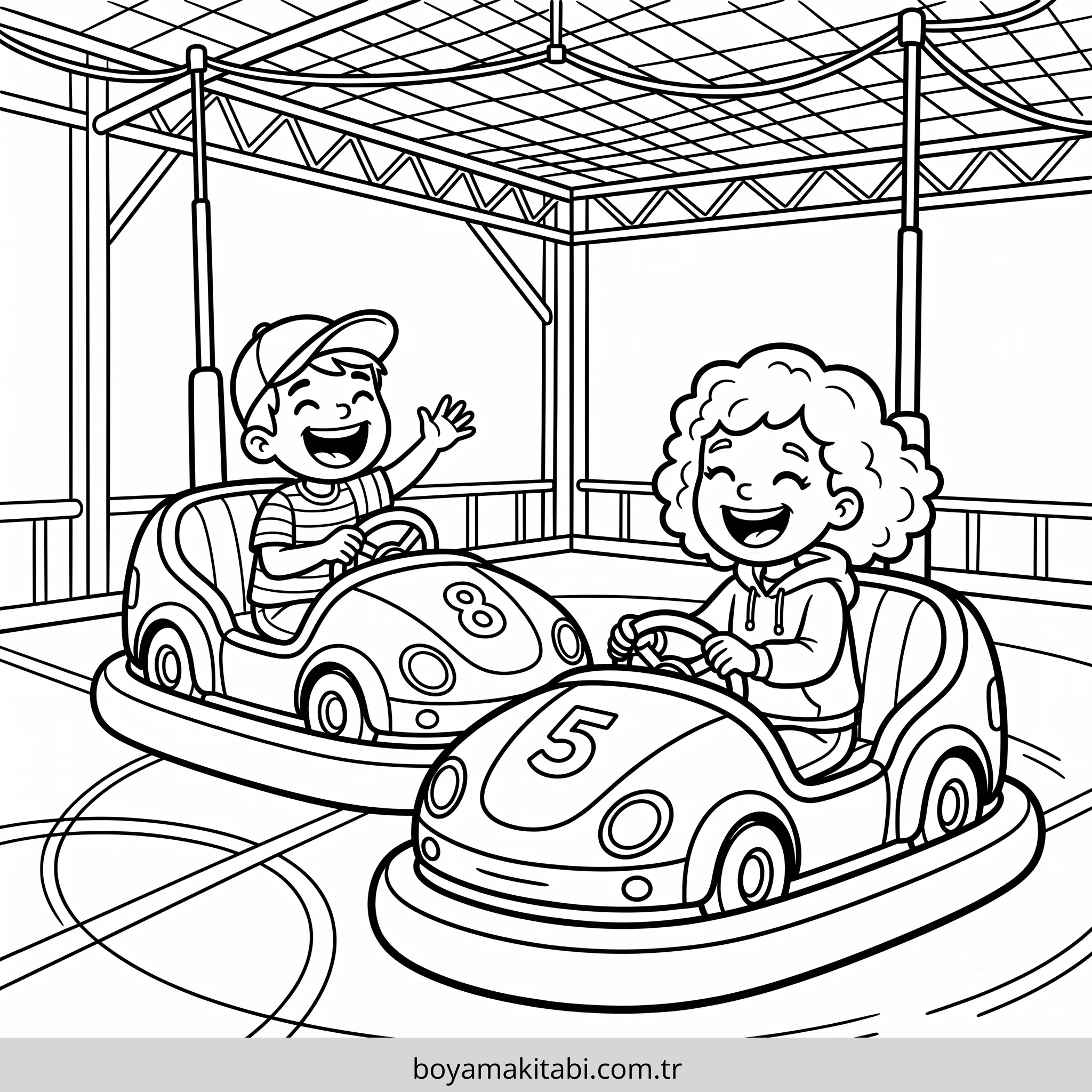 Lunapark boyama sayfası #19 – motor becerileri destekler, mürekkep tasarrufu sağlar
