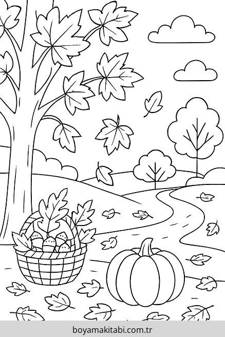 Cottagecore boyama sayfası #24 – sabır ve özgüven kazandırır, yaratıcı sanat çalışması