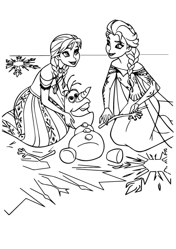 Frozen (Karlar Ülkesi) boyama sayfası – el becerilerini geliştirir, boyama çalışması
