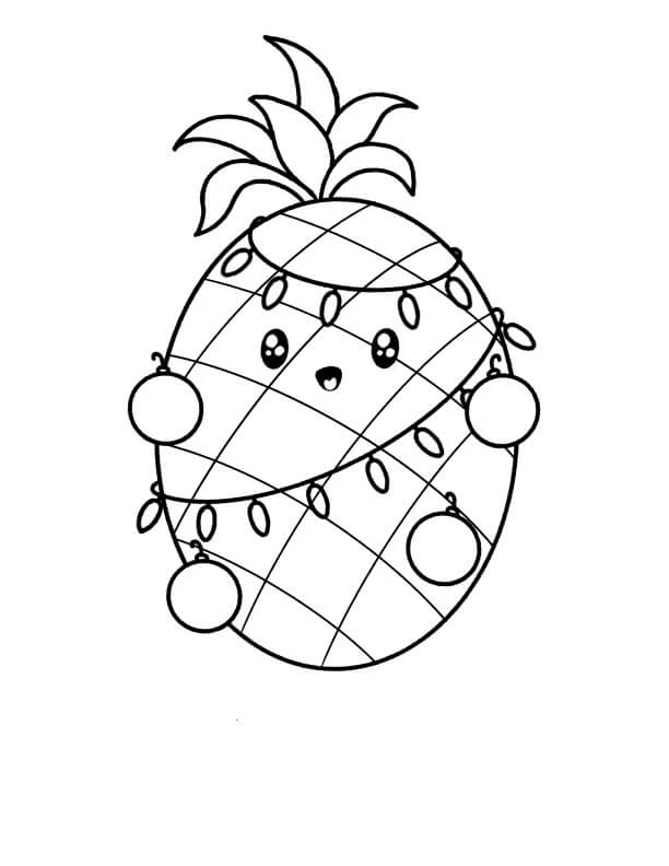 Ananas boyama sayfası – boyama çalışması, yaratıcılığı geliştirir