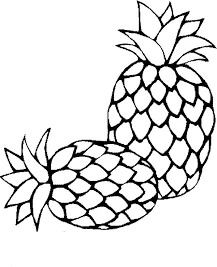 Ananas boyama sayfası – okul öncesi, evde etkinlik