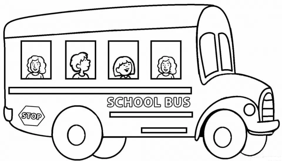 Otobüs boyama sayfası – eğlenceli etkinlik, el becerilerini geliştirir