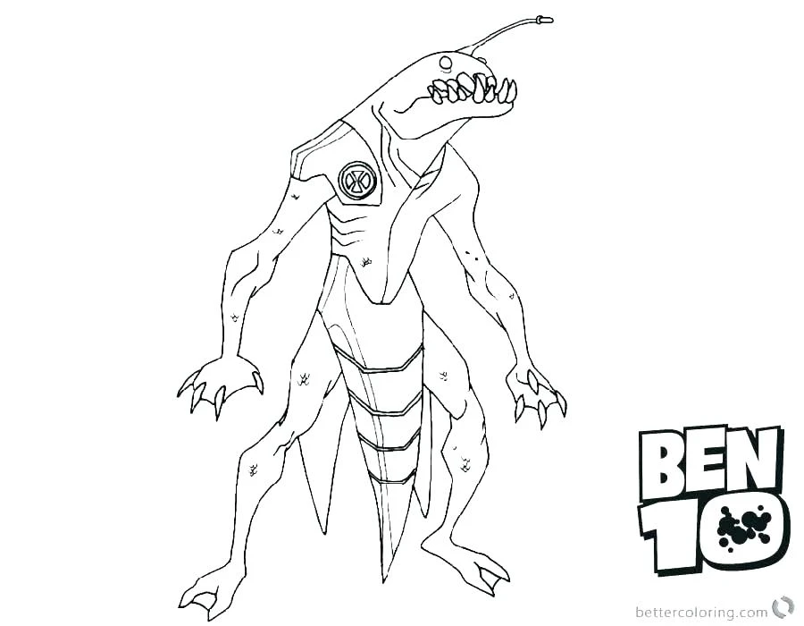 Ben 10 boyama sayfası – el becerilerini geliştirir, boyama çalışması