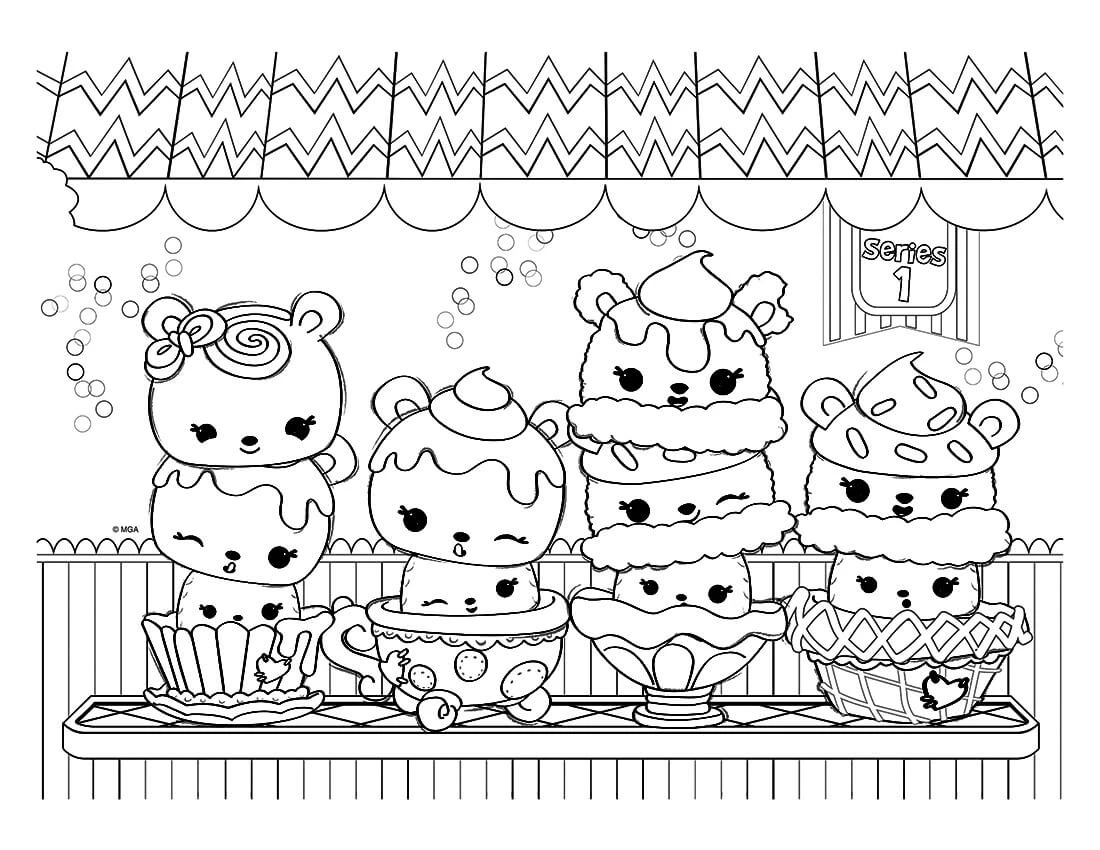 Num Noms boyama sayfası – renkli çizimler, okul öncesi