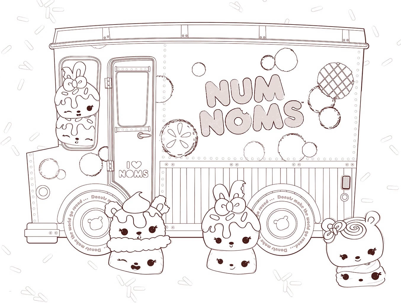 Num Noms boyama sayfası – PDF indir, sevimli karakter