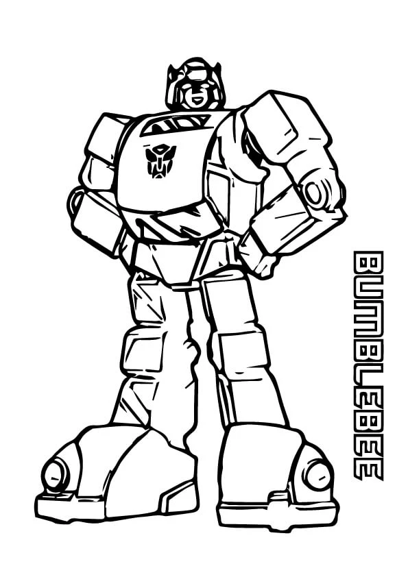 Bumblebee boyama sayfası – basit çizim, kolay boyama