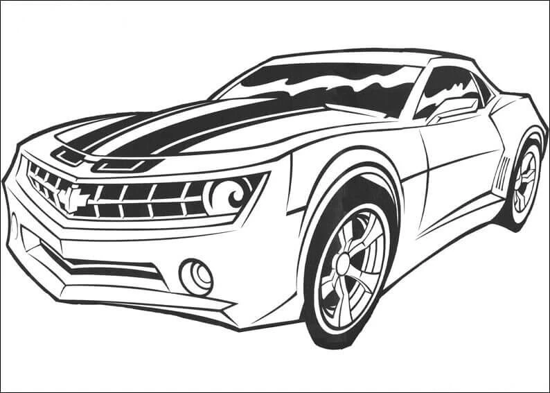 Bumblebee boyama sayfası – PDF indir, sevimli karakter