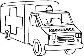 Ambulans boyama sayfası – keyifli zaman, renkli çizimler