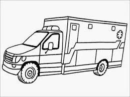 Ambulans boyama sayfası – basit çizim, kolay boyama