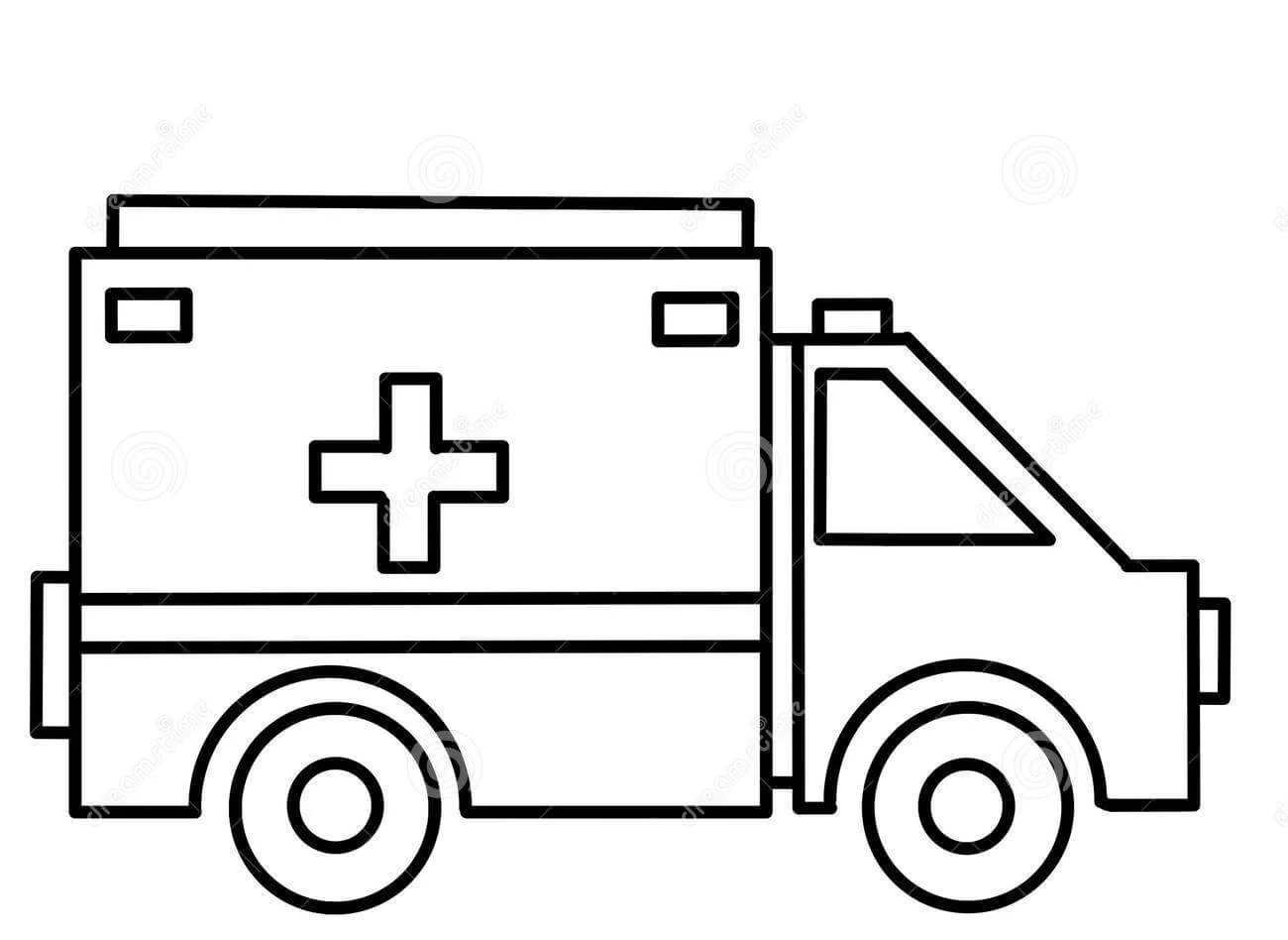 Ambulans boyama sayfası – yaratıcılığı geliştirir, keyifli zaman