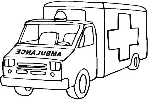 Ambulans boyama sayfası – el becerilerini geliştirir, boyama çalışması