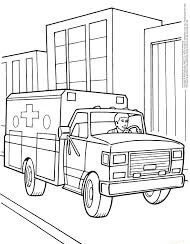 Ambulans boyama sayfası – keyifli zaman, renkli çizimler