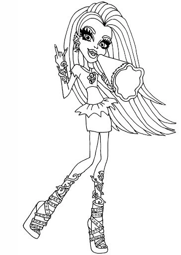 Monster High (Canavar High) boyama sayfası – el becerilerini geliştirir, boyama çalışması