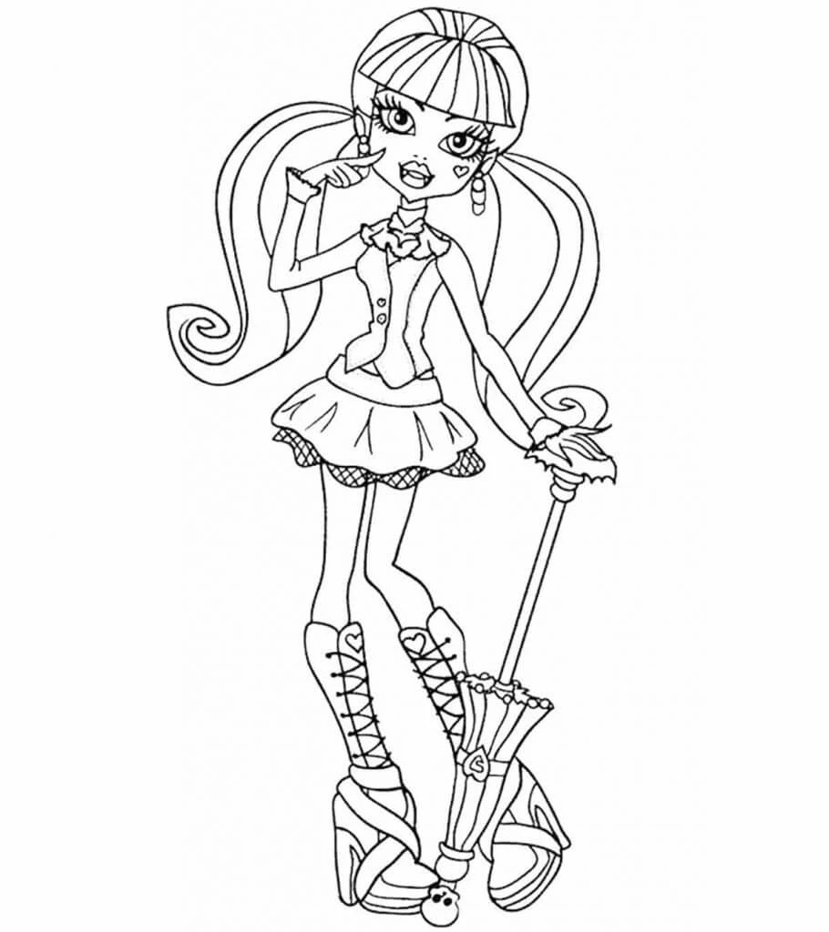 Monster High (Canavar High) boyama sayfası – çocuk aktivitesi, PDF indir