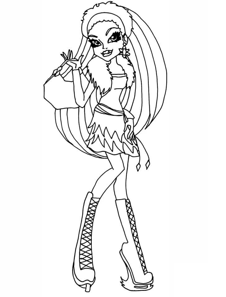 Monster High (Canavar High) boyama sayfası – basit çizim, kolay boyama