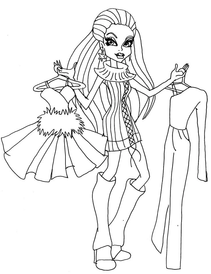 Monster High (Canavar High) boyama sayfası – boyama çalışması, yaratıcılığı geliştirir