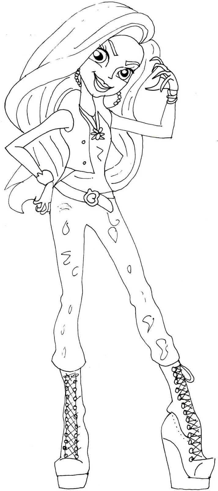 Monster High (Canavar High) boyama sayfası – renkli çizimler, okul öncesi