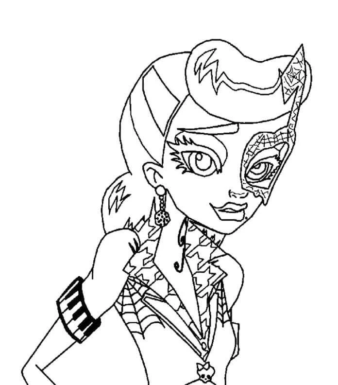 Monster High (Canavar High) boyama sayfası – sevimli karakter, sanatsal çalışma