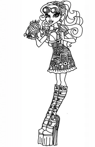 Monster High (Canavar High) boyama sayfası – çizgi film temalı, basit çizim