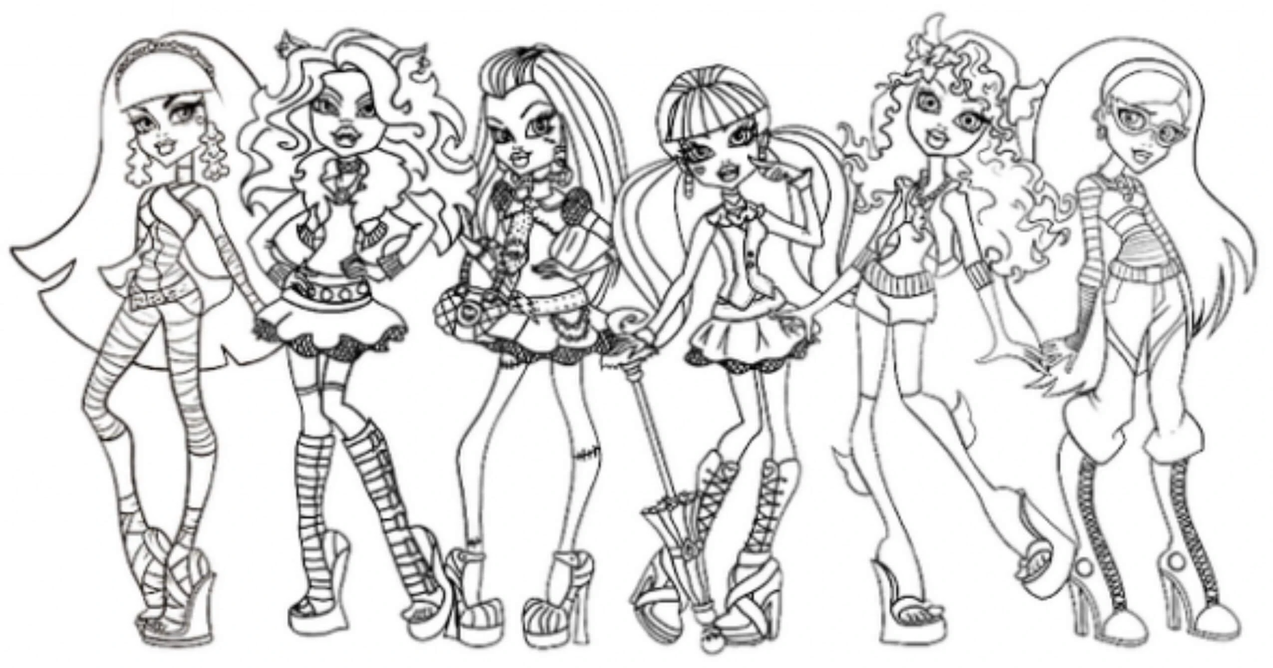 Monster High (Canavar High) boyama sayfası – el becerilerini geliştirir, boyama çalışması
