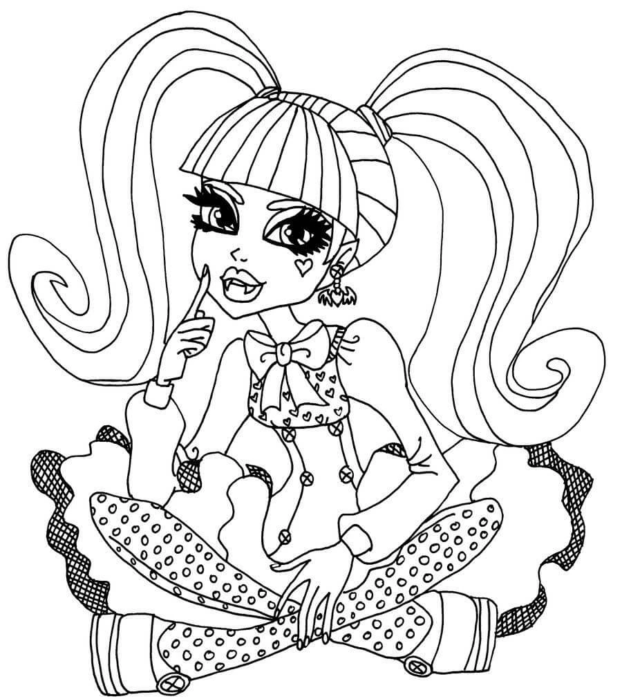 Monster High (Canavar High) boyama sayfası – çocuk aktivitesi, PDF indir