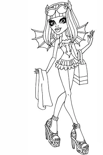 Monster High (Canavar High) boyama sayfası – sanatsal çalışma, çocuklar için