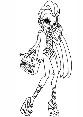 Monster High (Canavar High) boyama sayfası – PDF indir, sevimli karakter