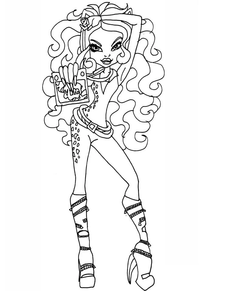 Monster High (Canavar High) boyama sayfası – çocuklar için, çizgi film temalı