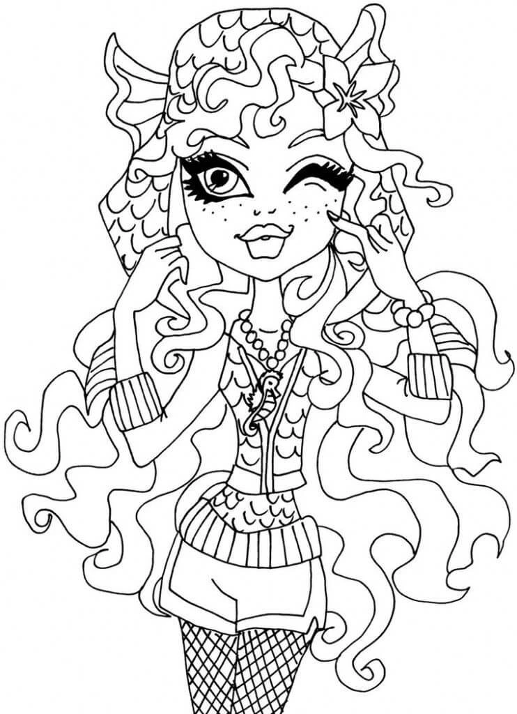 Monster High (Canavar High) boyama sayfası – kolay boyama, eğitici aktivite